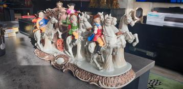 Antieke Porseleinen Koets met Paarden 50cm beschikbaar voor biedingen
