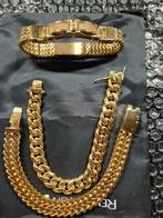 Armband Rvs. 21cm lang kleur goud., Ophalen of Verzenden, Nieuw, Goud, Staal