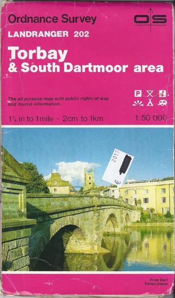 Plgr1143 plattegrond torbay en zuid dartmoor engeland 1988   beschikbaar voor biedingen