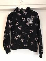 H&M trui met capuchon + 2 zakken zwart met bloemen maat 170, Meisje, Trui of Vest, Gebruikt, Ophalen of Verzenden