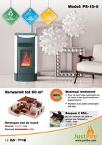 Pelletkachel Justfire PS15-6 10kw, Huis en Inrichting, Kachels, Ophalen, Gebruikt, Overige brandstoffen, Pelletkachel