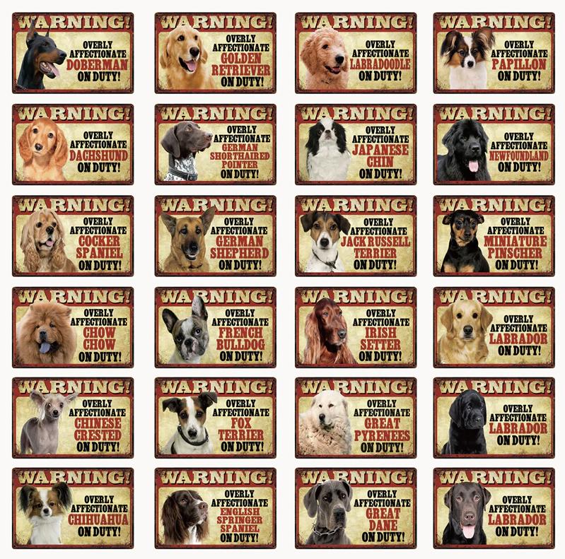 Honden Retro Vintage Metalen Bord Plaat Hond Waak Waken, Verzenden, Nieuw
