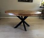 Ronde eettafel mangohout 150cm, Huis en Inrichting, Tafels | Eettafels, Ophalen of Verzenden, Vijf personen of meer, Rond