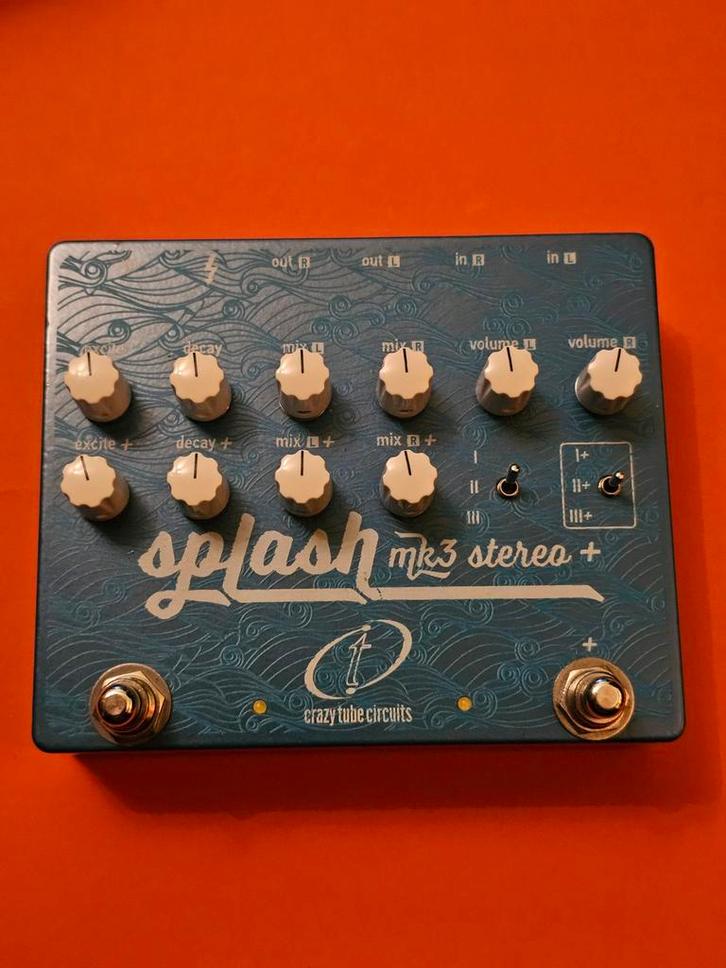 Crazy Tube Circuits Splash mk3 Stereo+, Muziek en Instrumenten, Effecten, Zo goed als nieuw, Reverb, Ophalen of Verzenden