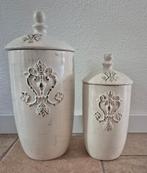 Set Vintage 2 grote aardewerk potten met deksel, Ophalen, Zo goed als nieuw