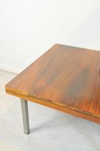 Vintage midcentury salon of bijzettafel hout scandinavisch, Ophalen, Gebruikt, Vierkant, 55 tot 75 cm
