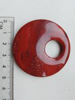 Rode jaspis edelsteen donut kettinghanger, Ophalen, Zo goed als nieuw, Steen of Mineraal, Met edelsteen
