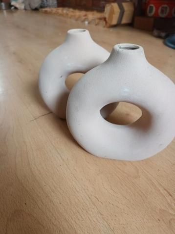 Vintage Aardewerk Donut Vaas Set beschikbaar voor biedingen