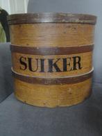 antieke RONDE HOUTEN VOORRAAD DOOS/TON - SUIKER, oudhollands, Ophalen of Verzenden