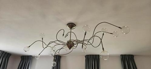 Moderne Plafondlamp met Glazen Bollen, Huis en Inrichting, Lampen | Plafondlampen, Zo goed als nieuw, Glas, Metaal, Ophalen of Verzenden