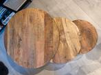 Salontafel Jelle XL - Mango Hout - Goossens, Ophalen, Rond, 50 tot 100 cm, Zo goed als nieuw