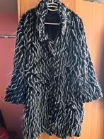 Merk Frapp Bonte zwart wit lange dames jas 1 meter lang, Zwart, Maat 46/48 (XL) of groter, Ophalen of Verzenden, Zo goed als nieuw