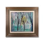 Jean van Wel (1906-1990) - Parkgezicht met standbeeld, Antiek en Kunst, Kunst | Schilderijen | Klassiek, Ophalen of Verzenden