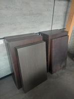 Tafelbladen donker noten kleur **diverse maten en decors**, Ophalen, Eikenhout, Gebruikt, 100 tot 150 cm