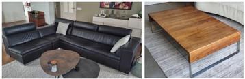 Leolux hoekbank Howlazy i.c.m. Aditi salontafel beschikbaar voor biedingen