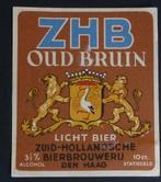 ZHB oud bieretiket Oud Bruin 3 1/2 % alcohol, Verzamelen, Biermerken, Verzenden, Zo goed als nieuw, Overige typen, Overige merken