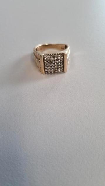 Gouden heren ring 14k / 0.5crt briljanten met certificaat  beschikbaar voor biedingen