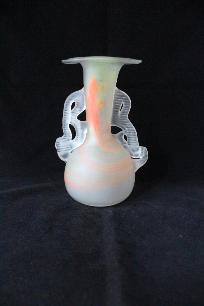 Vintage Cristallerie de Toul Frankrijk glazen vaas c 1970, Antiek en Kunst, Antiek | Glas en Kristal, Ophalen of Verzenden