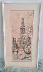 Tekening/aquarel van de westertoren Amsterdam, Ophalen of Verzenden