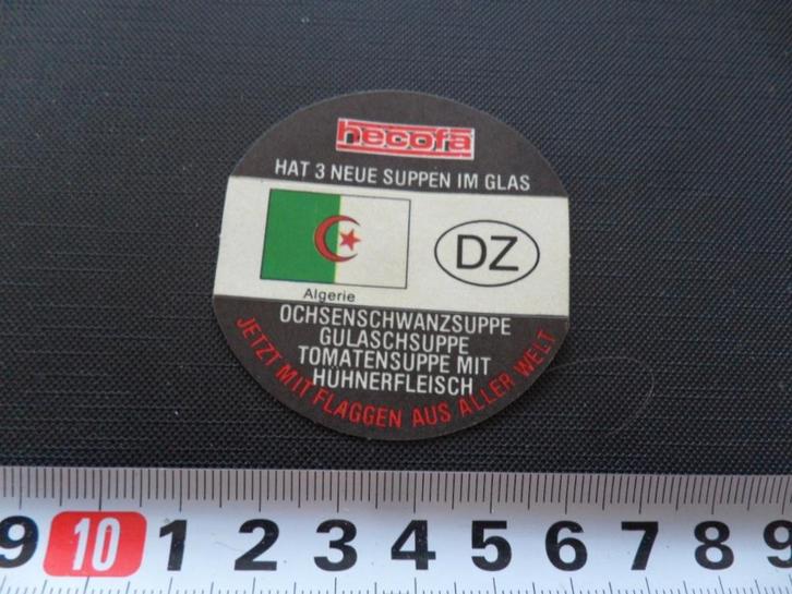 sticker HECOFA soep in glas vlag algerije, Verzamelen, Stickers, Zo goed als nieuw, Ophalen