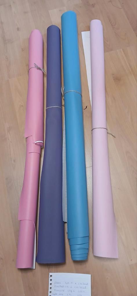 4x Skai lappen (kunstleer) diverse kleuren, Hobby en Vrije tijd, Stoffen en Lappen, Gebruikt, Leer of Kunstleer, 120 cm of meer