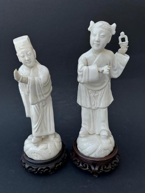 Stel Antieke Chinese Blanc de Chine Figuren, Antiek en Kunst, Antiek | Porselein, Ophalen of Verzenden