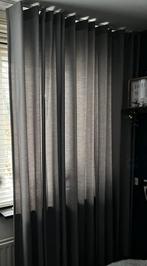 Grijze overgordijnen, Huis en Inrichting, Stoffering | Gordijnen en Lamellen, Ophalen, Zo goed als nieuw, 200 cm of meer