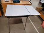 Vintage formica keukentafel 60x60(90) cm uitschuifbaar, Huis en Inrichting, Tafels | Eettafels, Ophalen, Gebruikt, 50 tot 100 cm