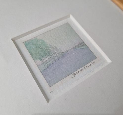 Ori­gineel mini-aquarel Gerard Carbo (1984), Antiek en Kunst, Kunst | Schilderijen | Klassiek, Ophalen of Verzenden