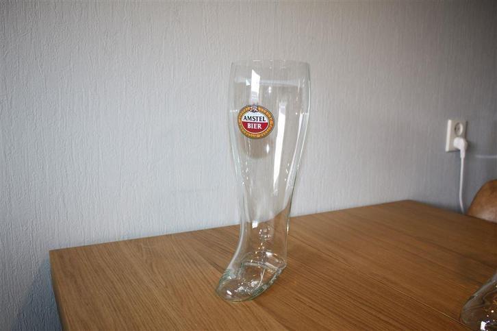 Amstel laars 1970-1990 33.2cm, Verzamelen, Biermerken, Zo goed als nieuw, Glas of Glazen, Ophalen of Verzenden