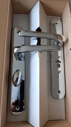 Deurkruk op schild met veer messing chroom Chantal, Ophalen of Verzenden, Zo goed als nieuw