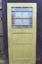 Mooie groene witte deur met 16 ruitjes, 80 tot 100 cm, Ophalen of Verzenden, Glas, Zo goed als nieuw