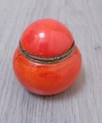 vintage oranje sieradendoosje/pillendoosje, Ophalen of Verzenden