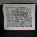 Reproductie oude stadsplattegrond van Harderwijk in lijst, Ophalen, Kunststof, 50 tot 75 cm, Zo goed als nieuw