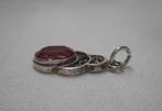 Zilveren antieke hanger met roze steen nr.275, Verzenden, Zilver, Hanger