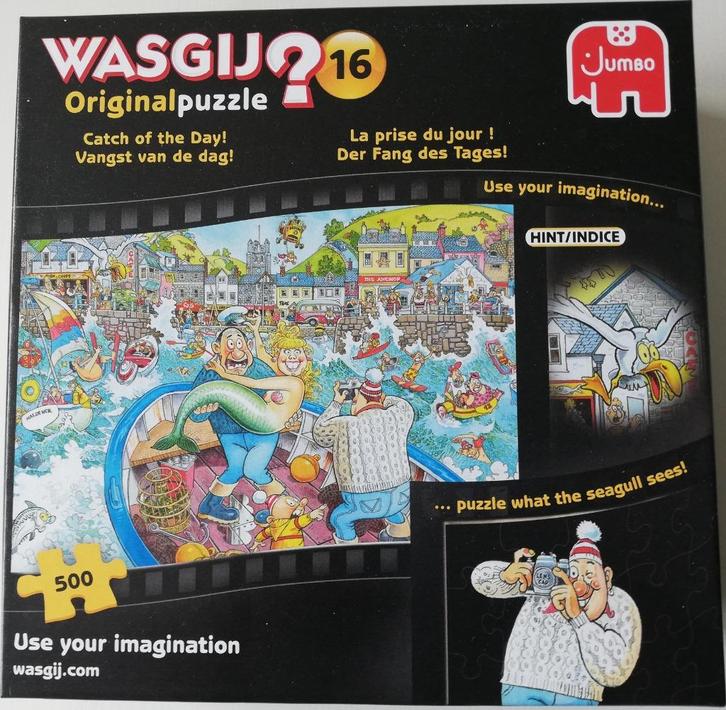 Wasgij Original 16 - Vangst van de dag - 500 stukjes, Hobby en Vrije tijd, Denksport en Puzzels, Zo goed als nieuw, Legpuzzel