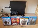PS4 Slim + 4 Spellen, Ophalen, Met 1 controller, Slim, 500 GB
