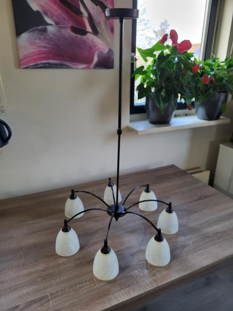 Plafondlamp Uitschuifbaar met 7 peertjes gebruiksklaar, Huis en Inrichting, Lampen | Hanglampen, Ophalen of Verzenden, Minder dan 50 cm