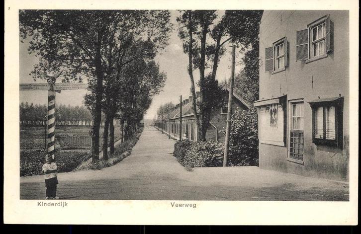 Kinderdijk (Z.H.), Veerweg, 1924, Verzamelen, Ansichtkaarten | Nederland, Ongelopen, Zuid-Holland, 1920 tot 1940, Verzenden