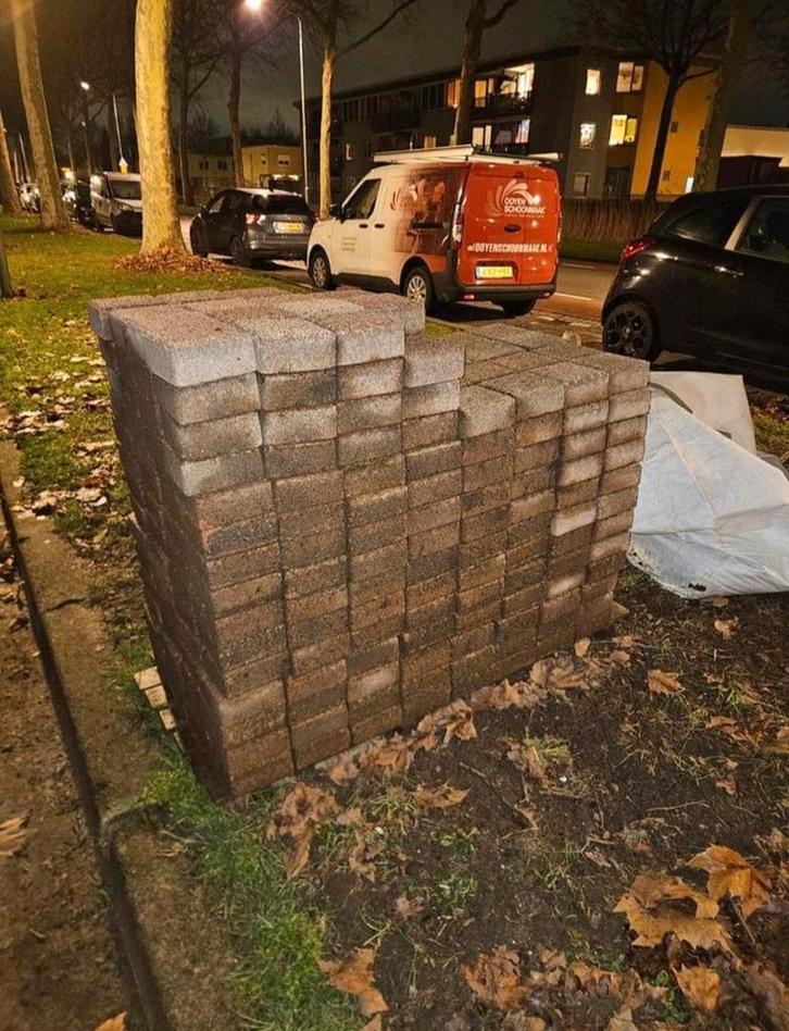 7,5 m2 klinkers 13,5x13,5x6, Tuin en Terras, Tegels en Klinkers, Gebruikt, Hout, Ophalen