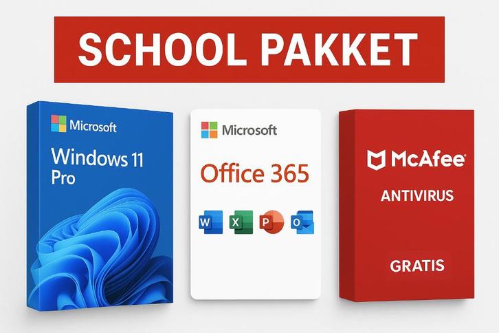 School Pakket - Windows 11 Pro + Office 365 + Gratis McAfee, Diversen, Schoolbenodigdheden, Nieuw, Ophalen of Verzenden