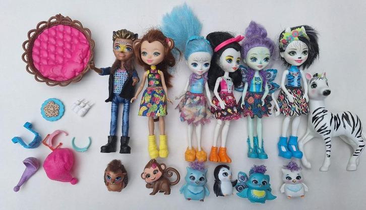 Enchantimals poppen&dierenvriendjes–Mattel 2016, Kinderen en Baby's, Speelgoed | Actiefiguren, Gebruikt, Ophalen of Verzenden