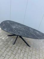 Ovale eettafel met marmerlook, Huis en Inrichting, Tafels | Eettafels, 100 tot 150 cm, Ophalen of Verzenden, Zo goed als nieuw