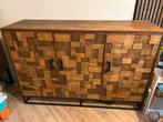 Dressoir Troubadour - 150x45x100 – unieke mozaïek front, Ophalen, Met deur(en), 150 tot 200 cm, Teakhout