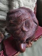 Buste beeld meisjeshoofd bronskleur resin? 22-20br Miekje, Ophalen of Verzenden