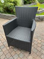 Antraciet Tuinstoel wicker kunststof, Tuin en Terras, Tuinstoelen, Ophalen, Gebruikt, Wicker