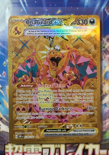 Charizard 228 Full Art Gold Secret Rare Pokemon Kaart beschikbaar voor biedingen