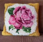 Vintage kussen geknoopt, Ophalen of Verzenden, Vierkant