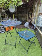 Oud bistrosetje blauw, Ophalen, 2 zitplaatsen