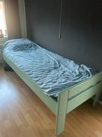 Stevig houten bed 90x210 met lattenbodem, Ophalen, Gebruikt, 90 cm, 210 cm